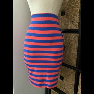 French Connection striped mini pencil skirt 0
